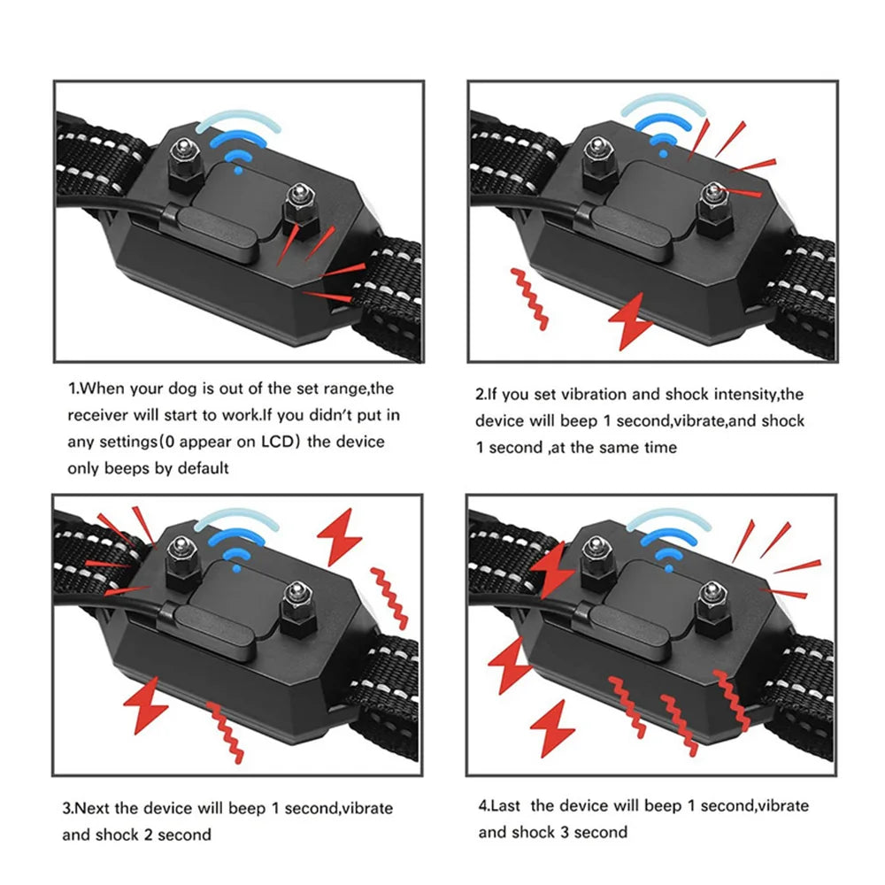 1000M GPS Dog Fence with 100-3280 Ft Range - Rechargeable Waterproof Electric Dog Training Collar with Vibration, Sound, and Shock Features