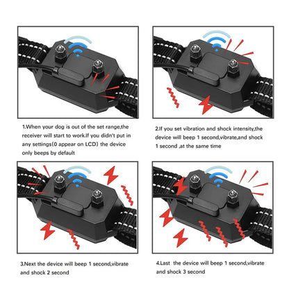 1000M GPS Dog Fence with 100-3280 Ft Range - Rechargeable Waterproof Electric Dog Training Collar with Vibration, Sound, and Shock Features