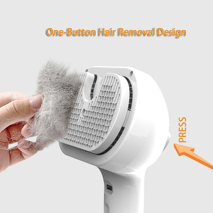 Self-Cleaning Pet Comb with Built-In Mist Humidifier for Dog Grooming and Dematting
