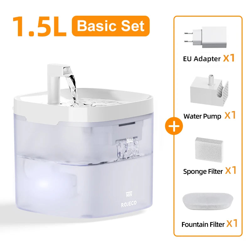 Transparent Cat Water Fountain Automatic Pet Water Dispenser for Cats Dog Smart Drinking Fountain Purifier Accessories
