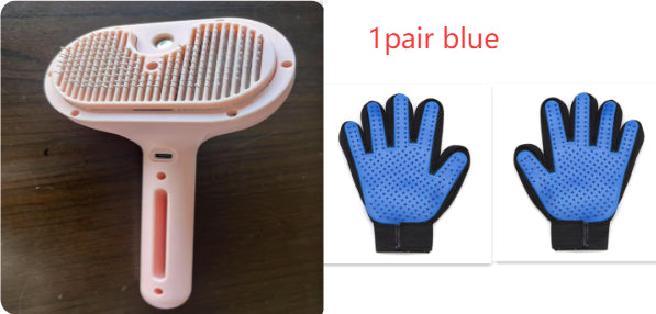 Self-Cleaning Pet Comb with Built-In Mist Humidifier for Dog Grooming and Dematting