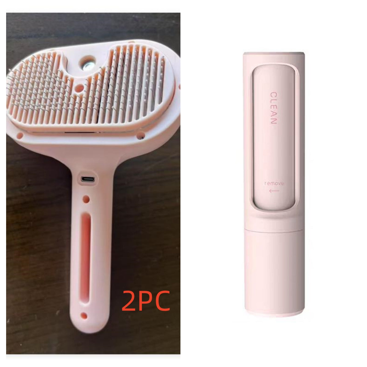 Self-Cleaning Pet Comb with Built-In Mist Humidifier for Dog Grooming and Dematting