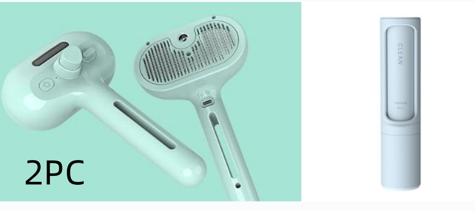 Self-Cleaning Pet Comb with Built-In Mist Humidifier for Dog Grooming and Dematting