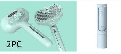 Self-Cleaning Pet Comb with Built-In Mist Humidifier for Dog Grooming and Dematting