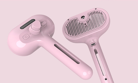 Self-Cleaning Pet Comb with Built-In Mist Humidifier for Dog Grooming and Dematting